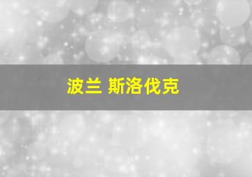 波兰 斯洛伐克